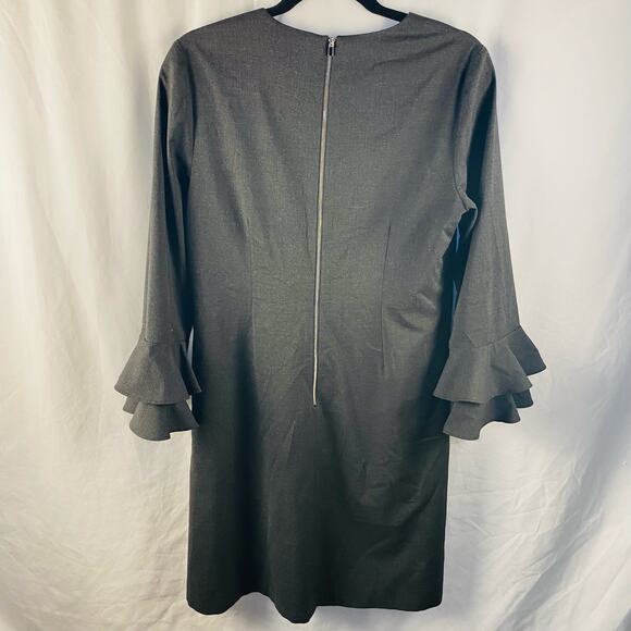 Nora Gardner Gray Tallulah Ruffle Sleeve Shift A-Line Career Dress Size 8 - Picture 5 of 6